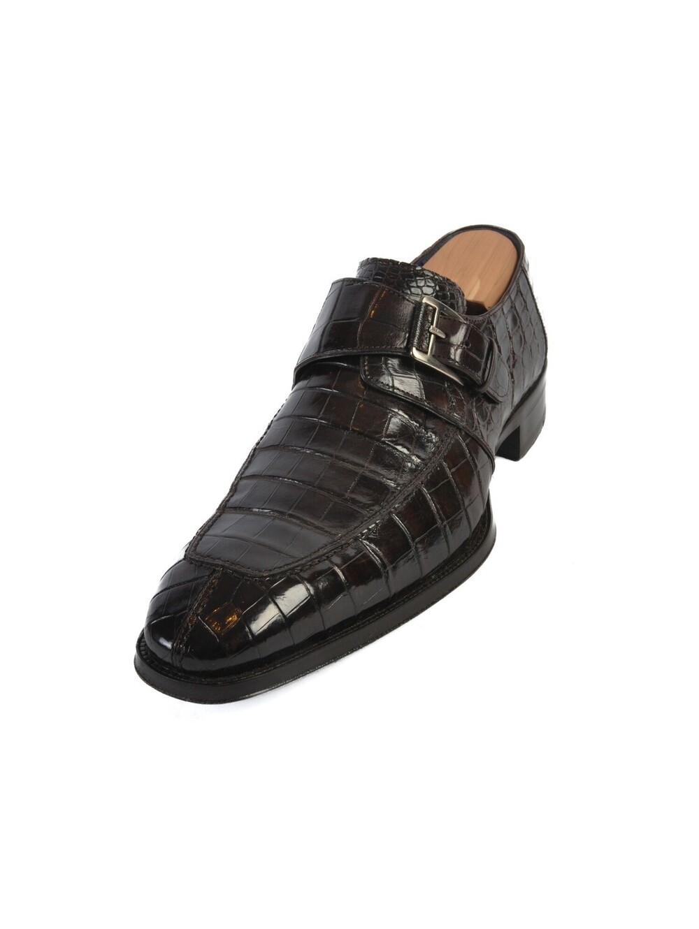 Mezlan Brown Alligator Monk Strap Shoes 11 37676